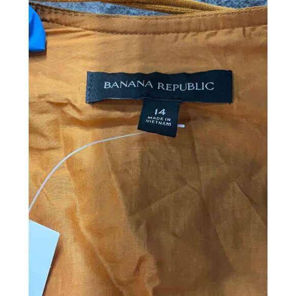 NWT Banana Republic Linen Halter Back Cut Out Fall Burnt Orange Dress Sz 14 NEW - Picture 6 of 9